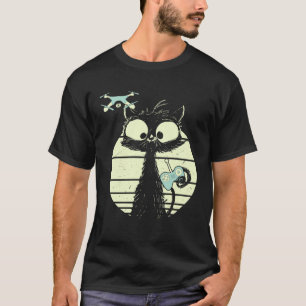 Drohnen Katze Drohnenpilot Süße Katze Quadrocopter T-Shirt