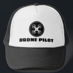 Drohnenlenker Truckerkappe<br><div class="desc">Drohnenfahrerhut Schwarzweißkappe für Flyer mit Drohne. Coole Kopfbekleidung für Groß und Klein.</div>