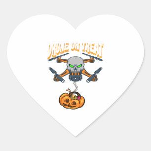 Drohnennpilot Halloween-Kostüm Trick-or-Treat-Gesc Herz-Aufkleber