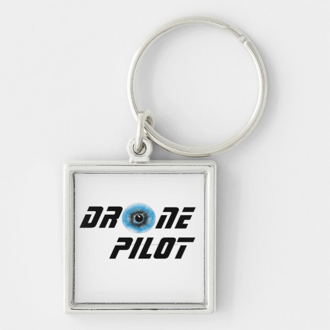 Drohnepilot mit Augapfel Schlüsselanhänger (Vorne)