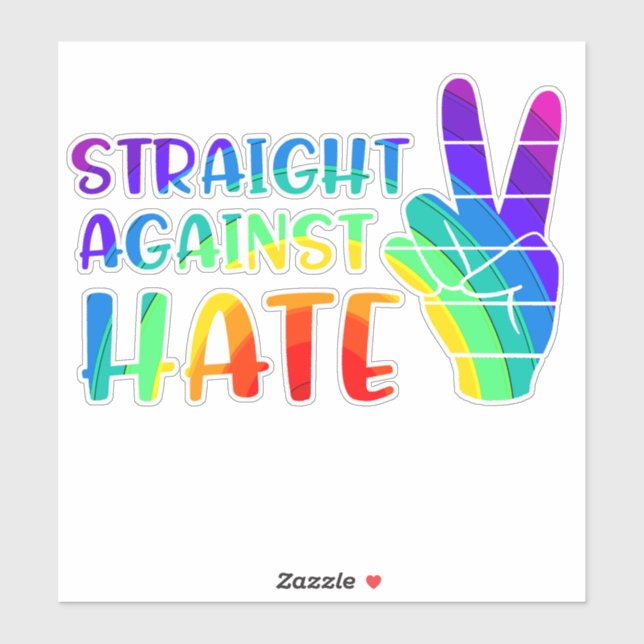 Droit contre la haine - Sticker de la fierté allié (Feuille)