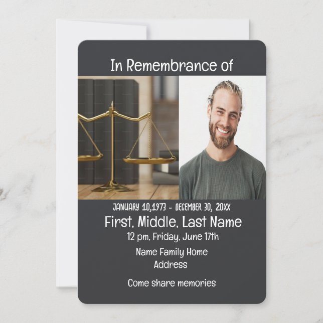 Droit des avocats Invitations du service Memorial (Devant)