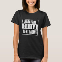 Droite Outta Sertraline femmes noir T-shirt