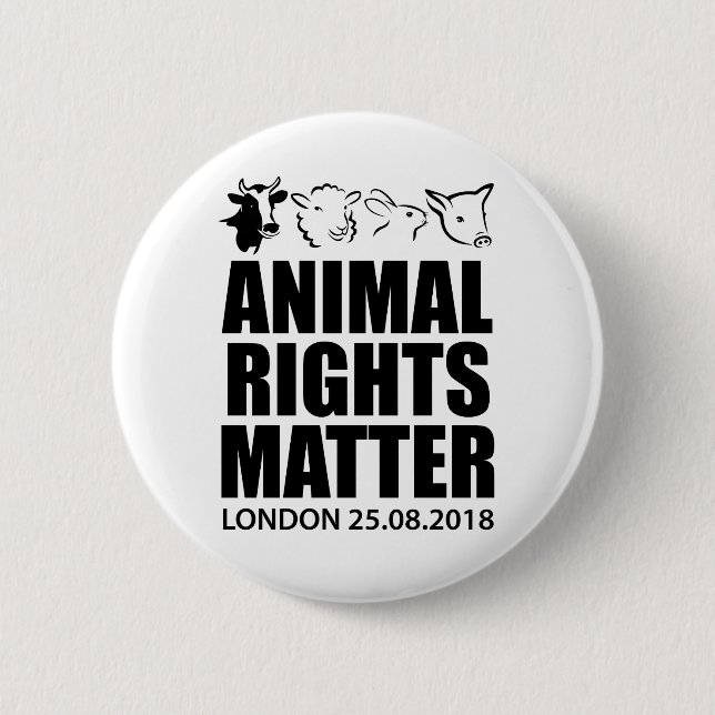 Droits des animaux Mars Londres 2018 Badge Pin But (Devant)