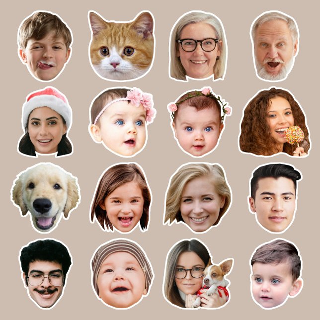 Drôle 16 Photos Sticker Vinyl Coupé Personnalisé (Créateur téléchargé)