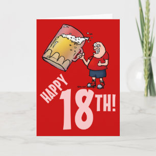 Drôle 18ème Anniversaire Carte avec Dessin d'Huge