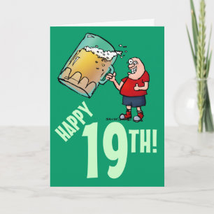 Drôle 19ème Anniversaire Carte avec Dessin d'Huge 