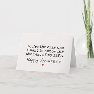 drôle 1er anniversaire carte pour femme / pour mar