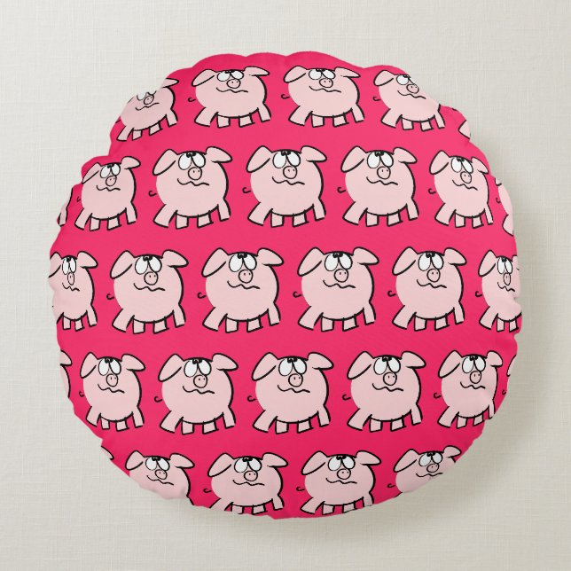 Drôle 2 caricature Cochon Choisir couleur Coussin  (Devant)