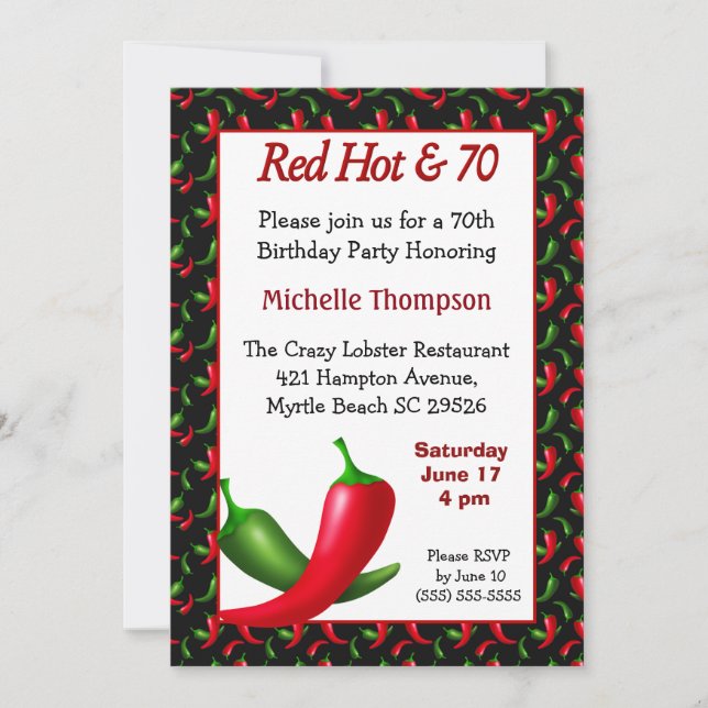 Drôle 70e anniversaire Invitation (Devant)