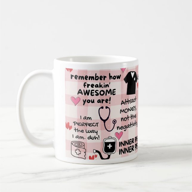 Drôle Affirmation Positive Chirurgie Nurse Mug Cad (Gauche)