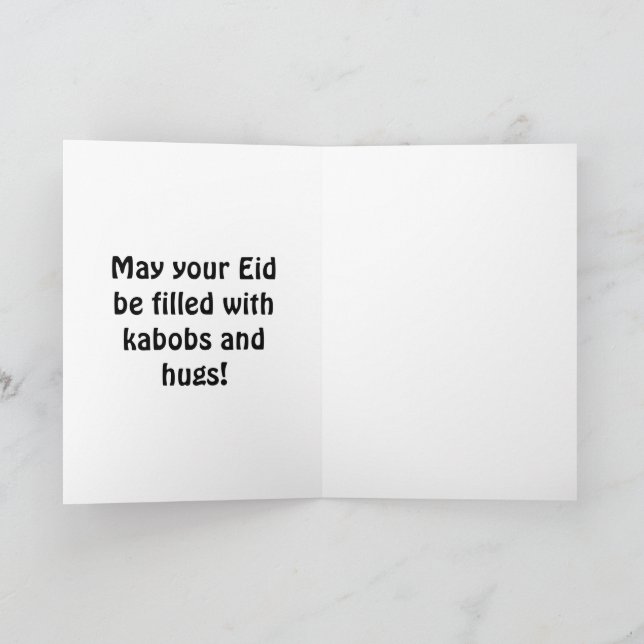 Drôle Aïd Moubarak Carte Aïd Noir & Blanc (Intérieur)