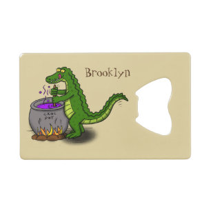 Drôle alligator vert cuisine dessin animé