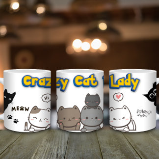 Drôle Amoureux des chats café Mug - Crazy Cat Lady