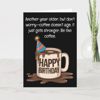 Drôle Anniversaire Carte de la Coupe du Café : Sou