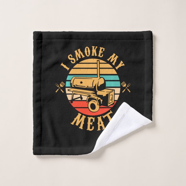 Drôle BBQ Lover Cadeaux | Je fume Mon Fumeur de vi (Gant de toilette)