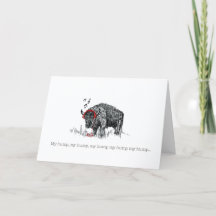 Drôle Bison Plié Carte de vacances