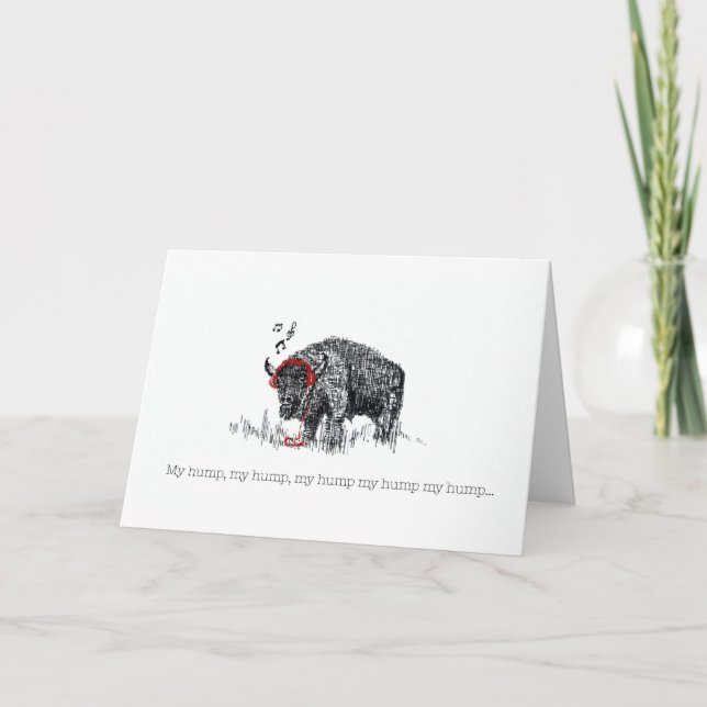 Drôle Bison Plié Carte de vacances (Devant)