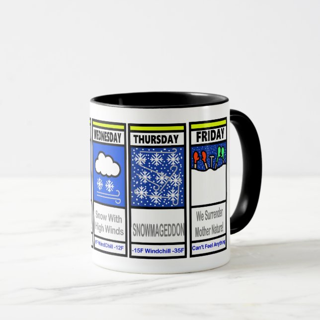 Drôle Blizzard Avertissement Mug (Devant droit)