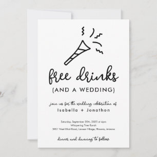 Drôle boissons gratuites et Faire-part de mariage