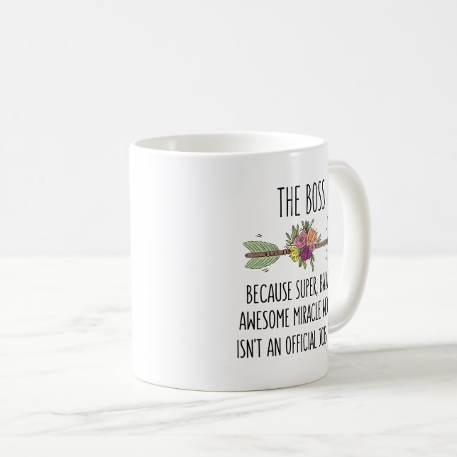Drôle Boss Lady Cadeau Café Mug (Devant droit)