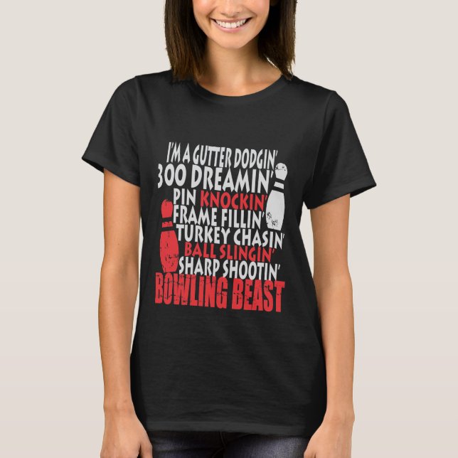 Drôle Bowling Shirts Cadeaux Bowling Beast Tshirt (Devant)