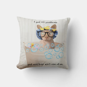 Drôle Bubble Bain Sphynx Chat Lève Oreiller
