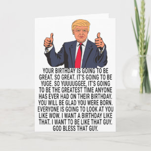 Drôle cadeau de carte Donald Trump pour anniversai
