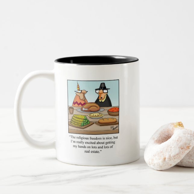 Drôle cadeau de l'Humour Thanksgiving Mug (Avec donut)