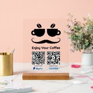 Drôle café Eyeglass QR Code, scanner pour payer