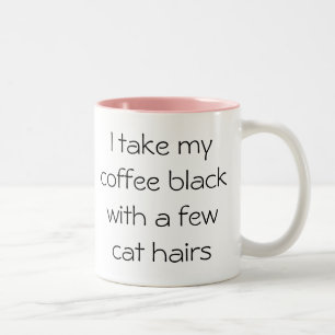 Drôle Café noir avec cheveux de chat Mug