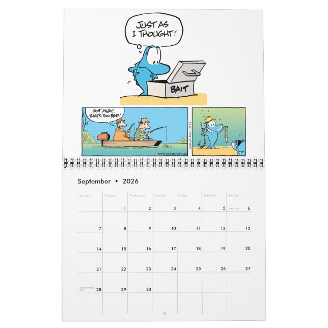 Drôle calendrier de dessin animé animal (Sep 2026)