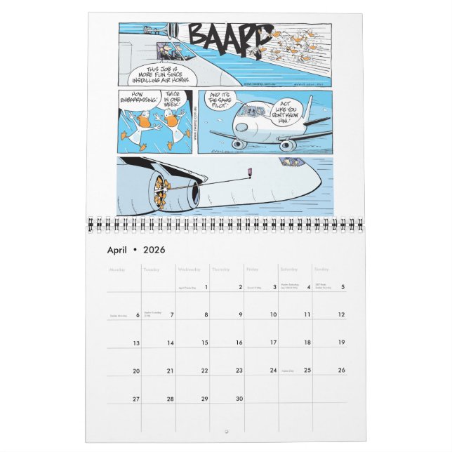 Drôle calendrier des caricatures de l'aviation (Apr 2026)