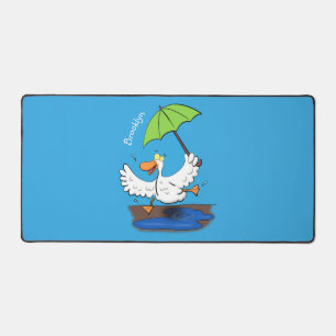 Drôle canard avec parapluie dessin animé