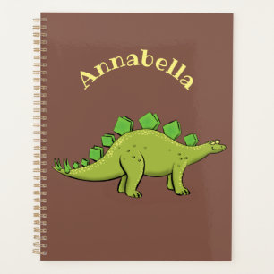 Drôle caricature de stegosaurus vert dinosaure