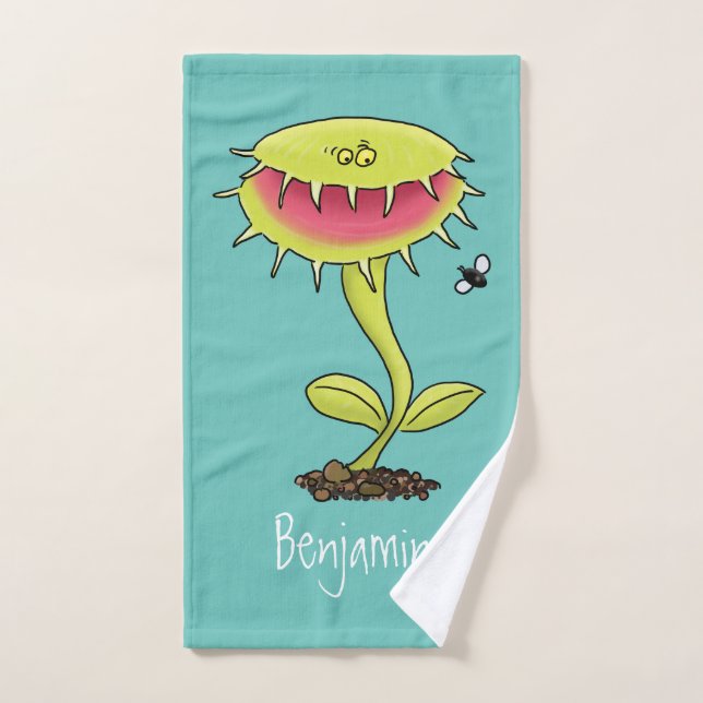 Drôle carnivore Vénus piège à mouches plante dessi (Serviette à main)