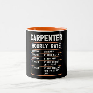 Drôle Carpenter Horaire Taux Deux Tons Café Mug