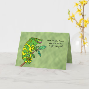 Drôle carte d'anniversaire pour Vieux Homme Lizard