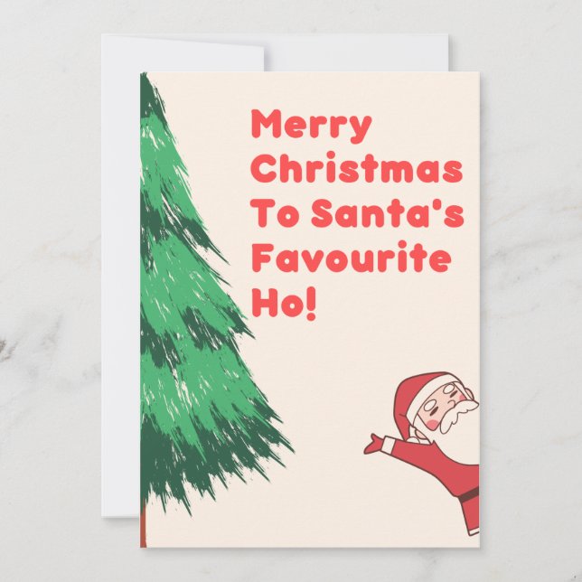 Drôle Carte De Noël Naughty Pour Elle (Devant)