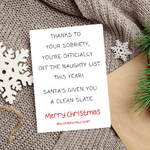 Drôle carte de Noël Sobriety, simple Sober Noël
