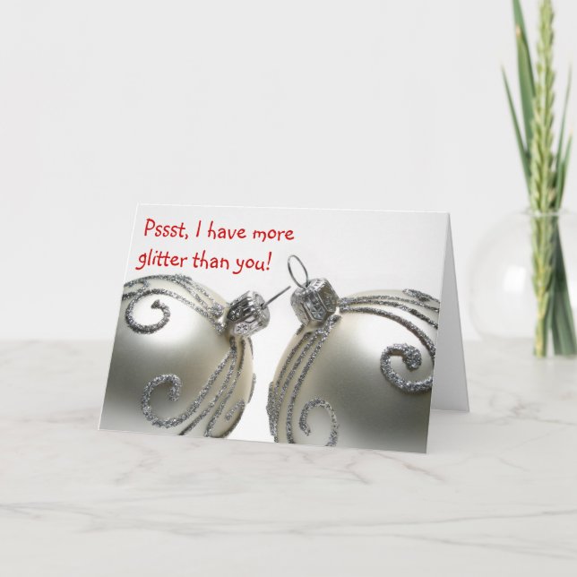 Drôle carte de Noël tout à propos de boules (Devant)