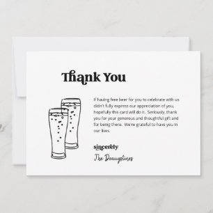 Drôle Carte de remerciements de Mariage de bière l