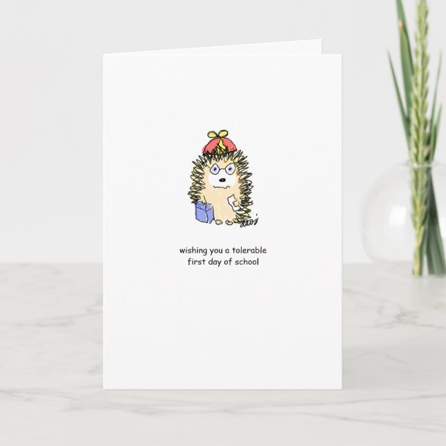 Drôle Carte de retour à l'école - Hedgie & Co. (Devant)