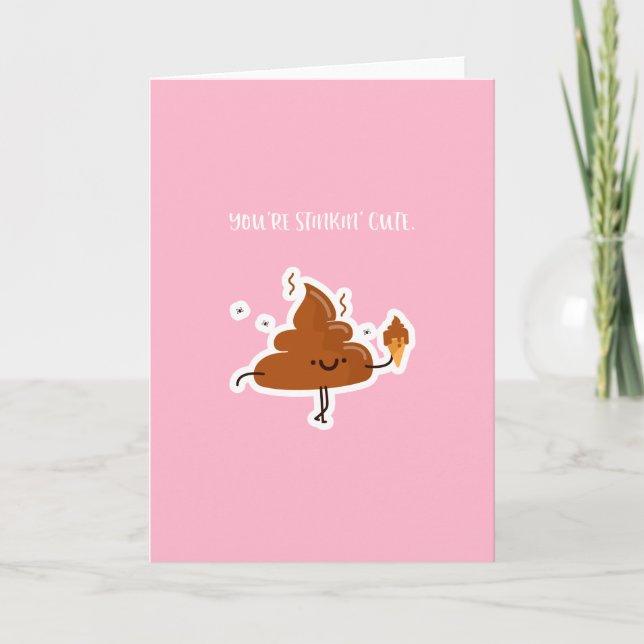 Drôle carte Saint Valentin | Poo Stinkin Cute (Devant)