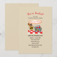 Drôle Cartoon Caveman Cartoon BBQ Party Invitation