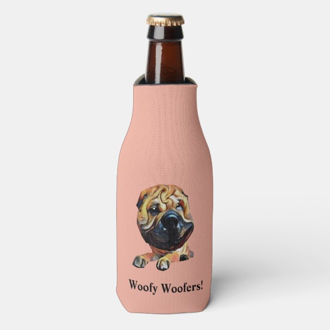Drôle Cartoon chinois Shar Pei Glacière bouteille (Bottle Devant)