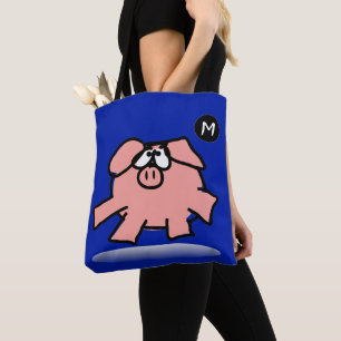Drôle Cartoon Cochon Année Choisir la couleur Sac