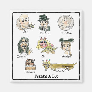Drôle Cartoon Franks Un Aimant Beaucoup Carré