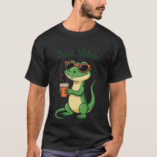 Drôle Cartoon Lizard T-Shirt Mème Juste Vibin