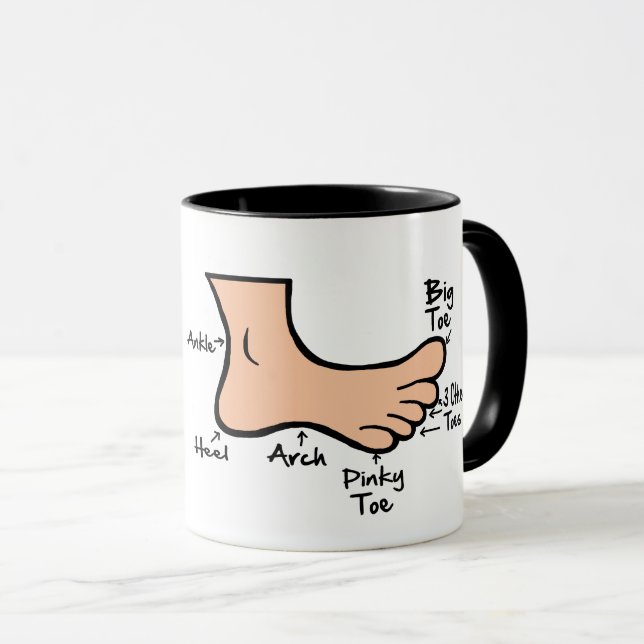 Drôle Cartoon Pied Podiatry Mug (Devant droit)